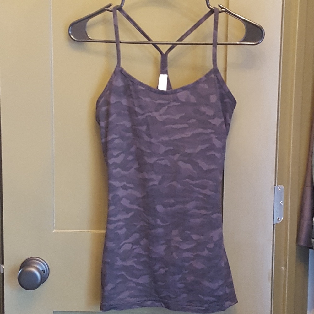 Lululemon Power Y Tank | Camo Multi Grey | 6